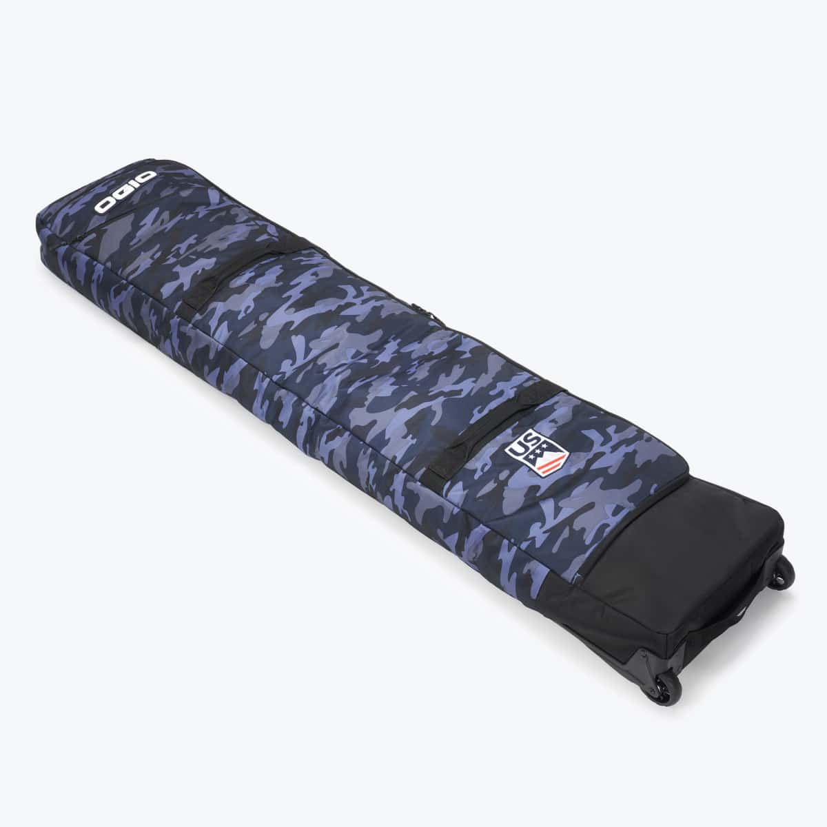 u s ski snowboard bag with wheels in midnight camo