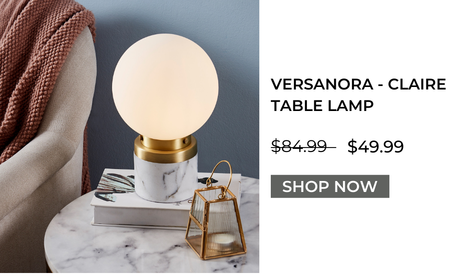 VERSANORA - CLAIRE TABLE LAMP WITH MARBLE BASE WHITE SHADE