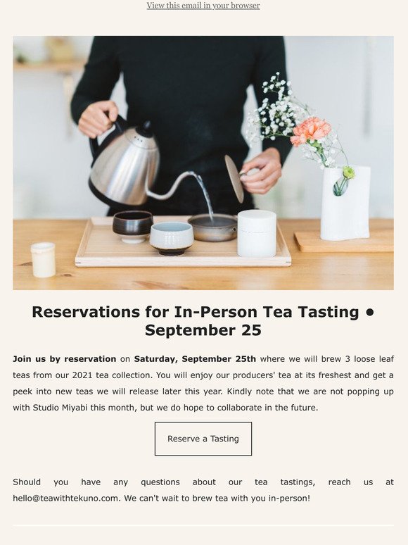 In-person tasting reservations  September