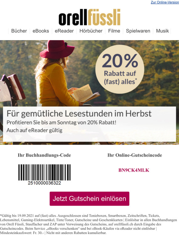 20% Rabatt auf (fast) alles