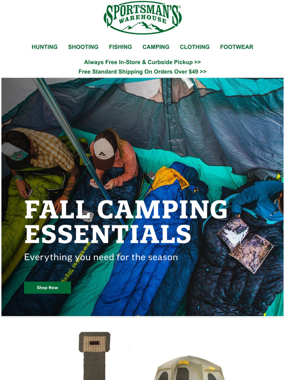 Sportsman's Warehouse Fall is here gear up for camping at Sportsmans