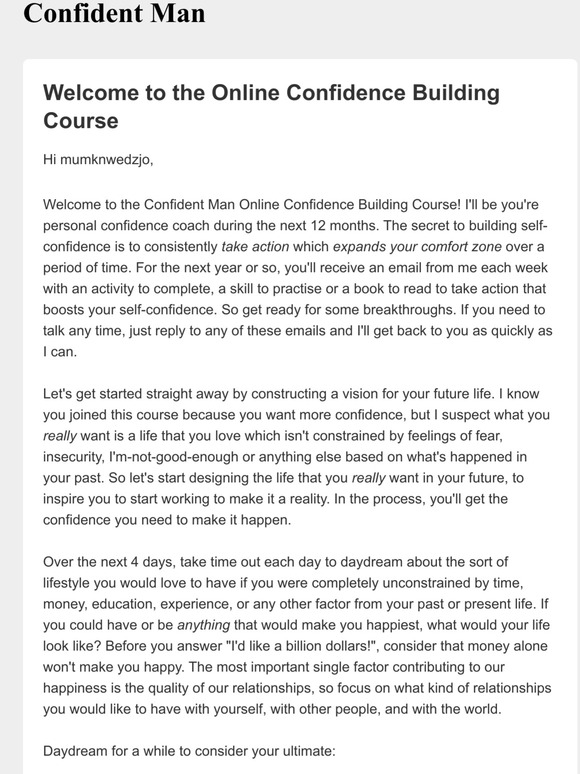 Getting Started on the Confident Man Online Course