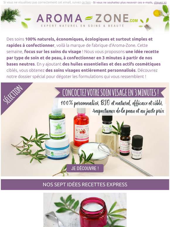 aromazone Confectionnez vos soins visage en 3 minutes chrono ! Milled