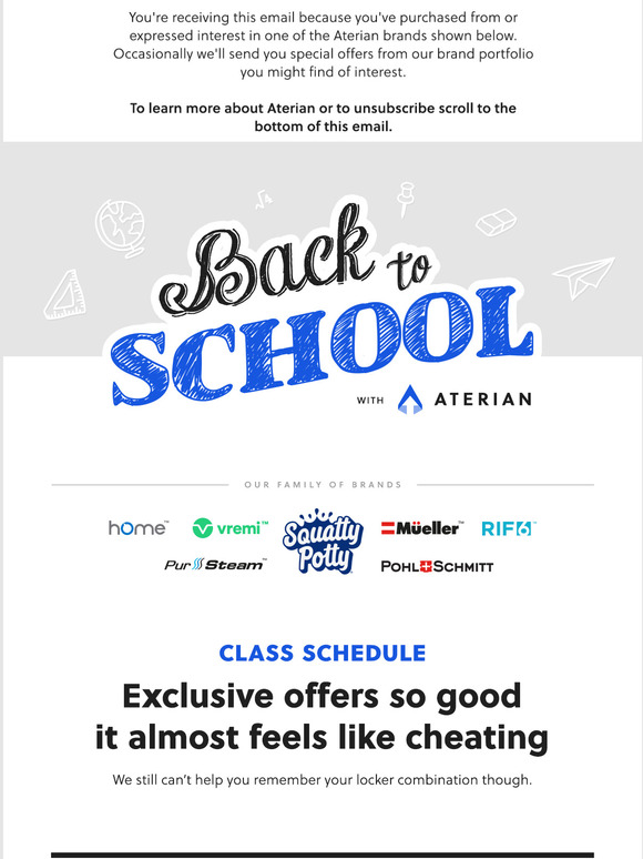 School Days! Save up to 45% on Vremi and Other Aterian Brands