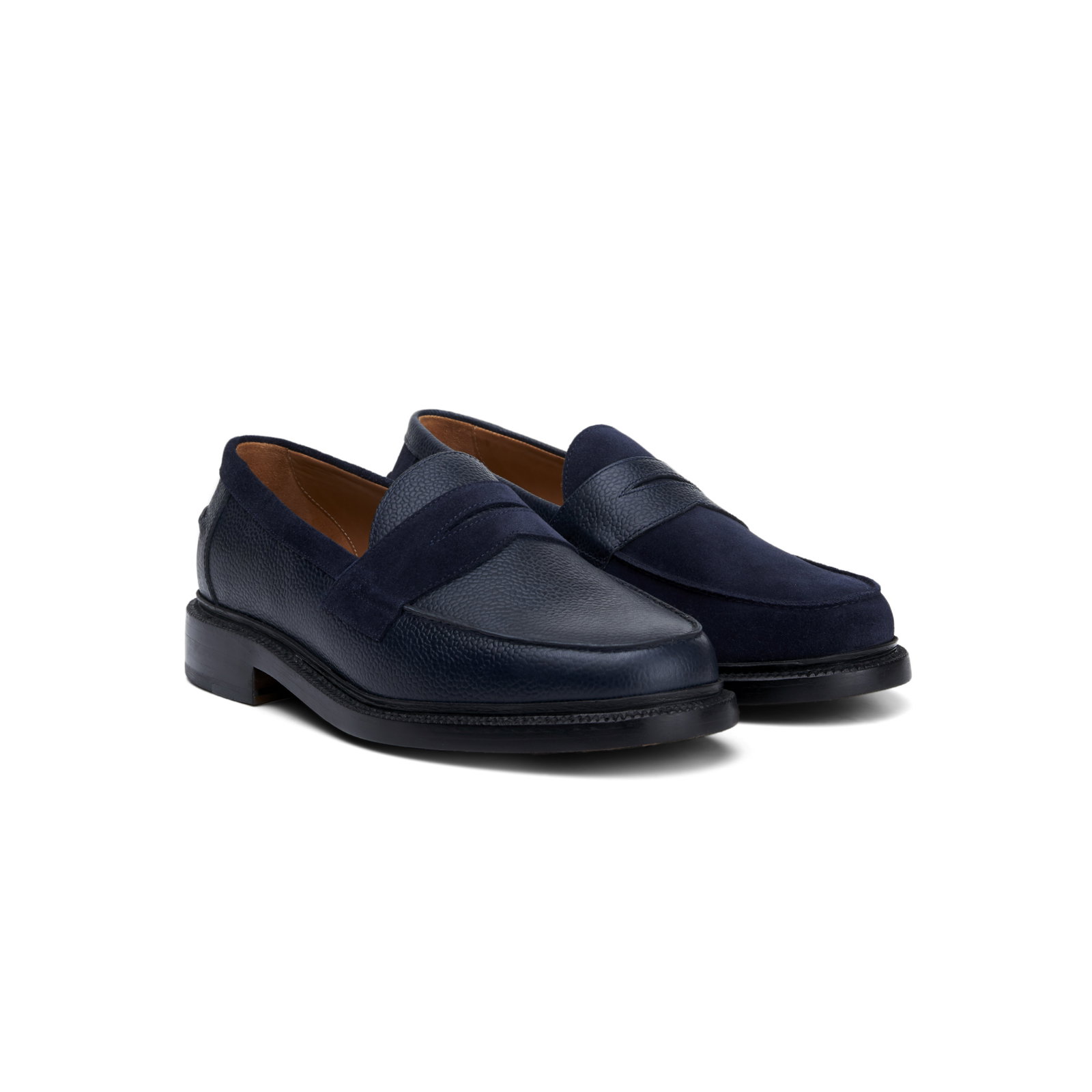 Blackstock & Weber: The Ellis Penny Loafer in Navy Flip is  display picture 3