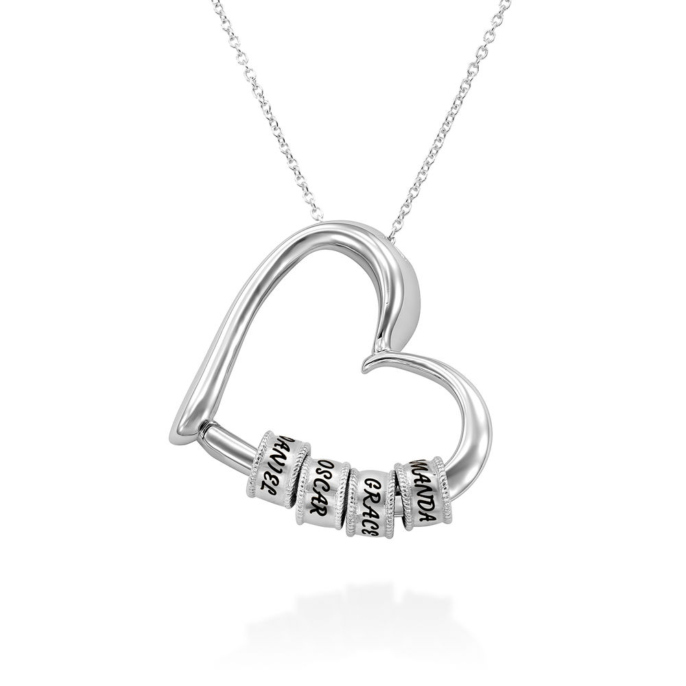 Sweetheart Halskette mit gravierten Perlen aus Sterlingsilber