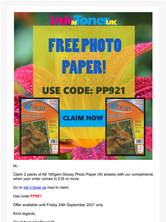 -Have Some Photo Paper With Our Compliments