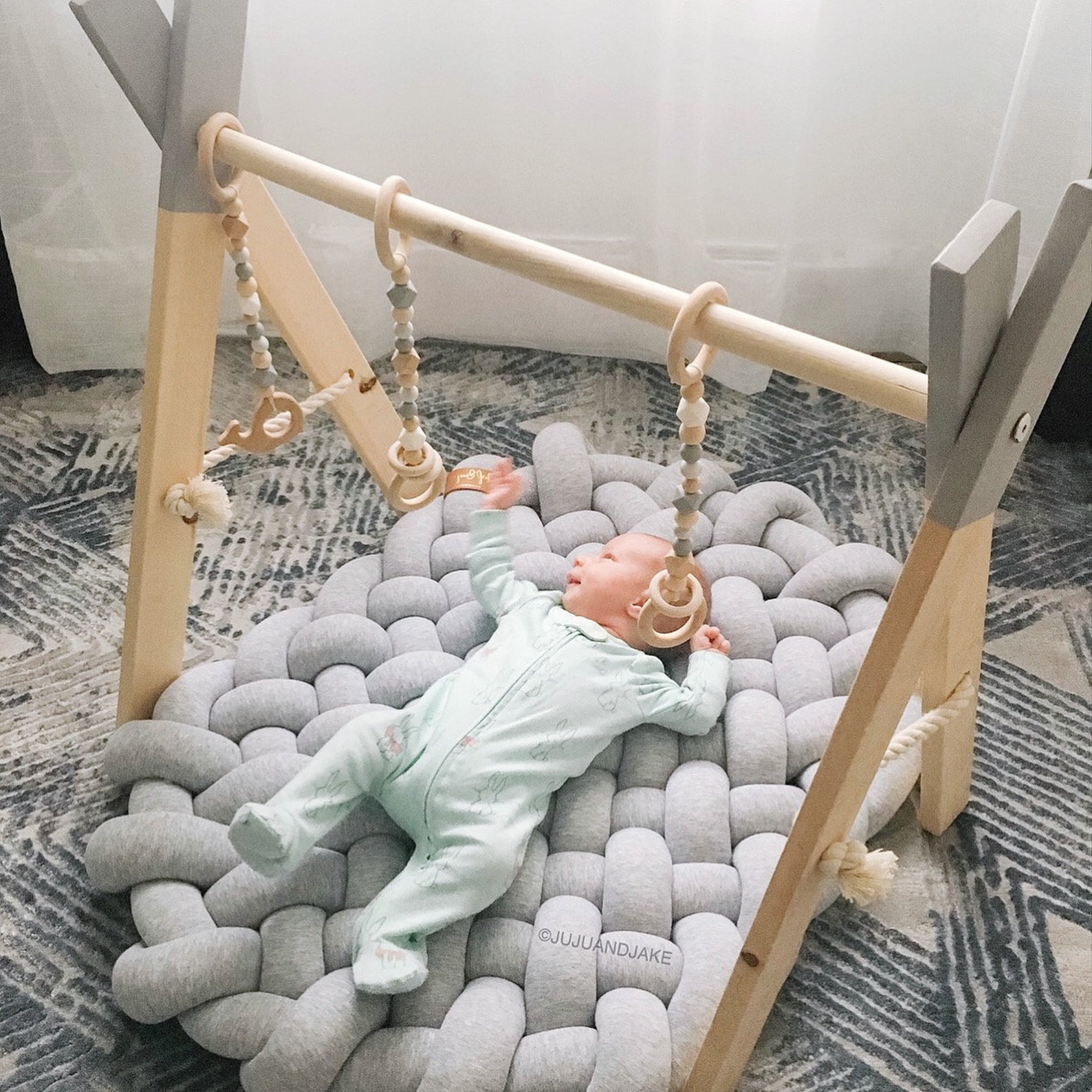 Light Grey Braided Floor Mat