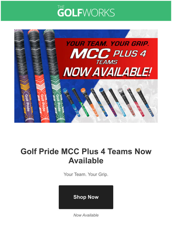 GolfWorks Golf Pride MCC Plus 4 Teams Now Available Milled