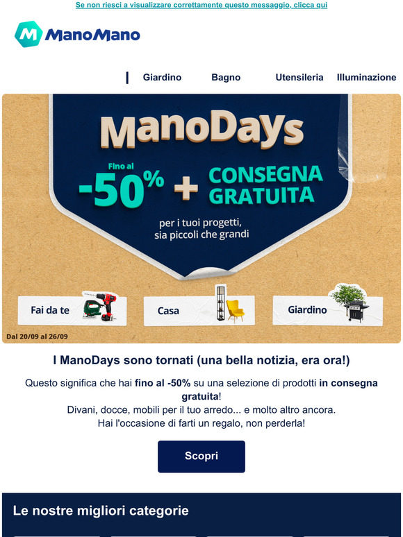 I ManoDays sono tornati, con sconti fino al -50%!