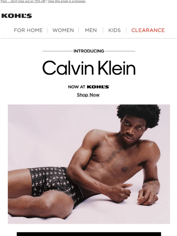 Calvin klein at kohl's online