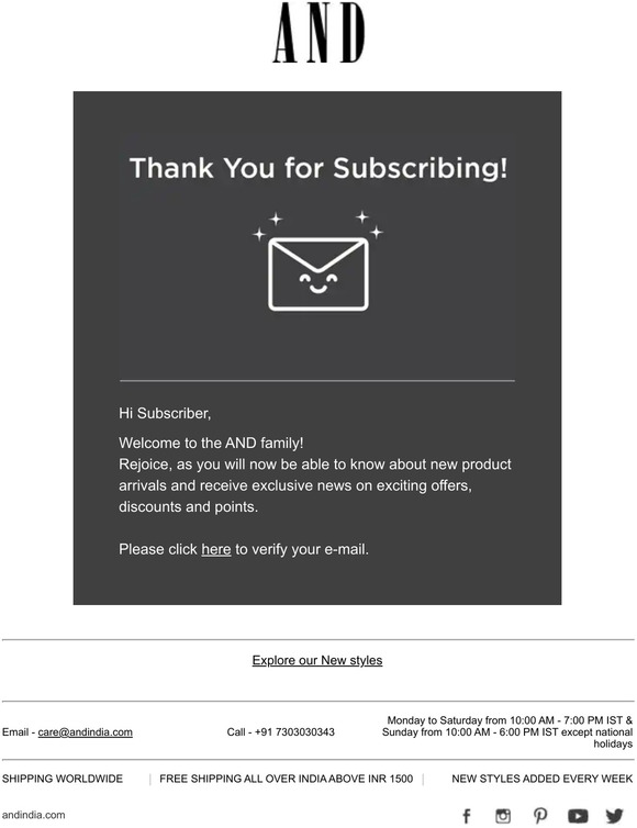 You are NOW subscribed to AND Newsletter