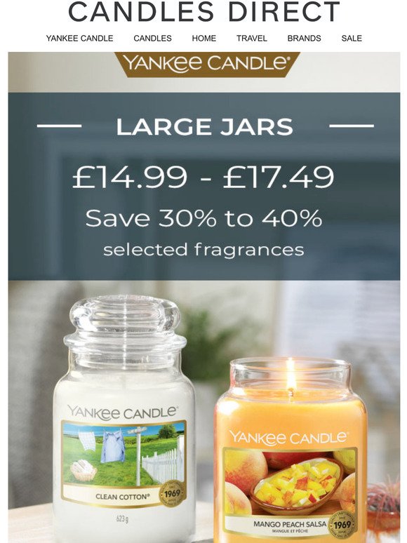 Selected Yankee Candle Large Jars 30% - 40% OFF