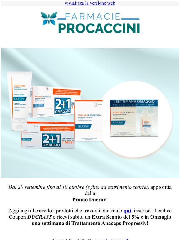Scopri la Promo Ducray e ricevi un Extra Sconto del 5% e un Omaggio!