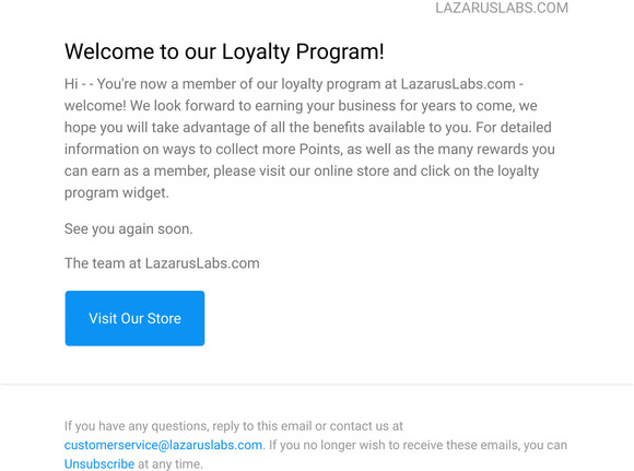 Welcome to our Loyalty Program!