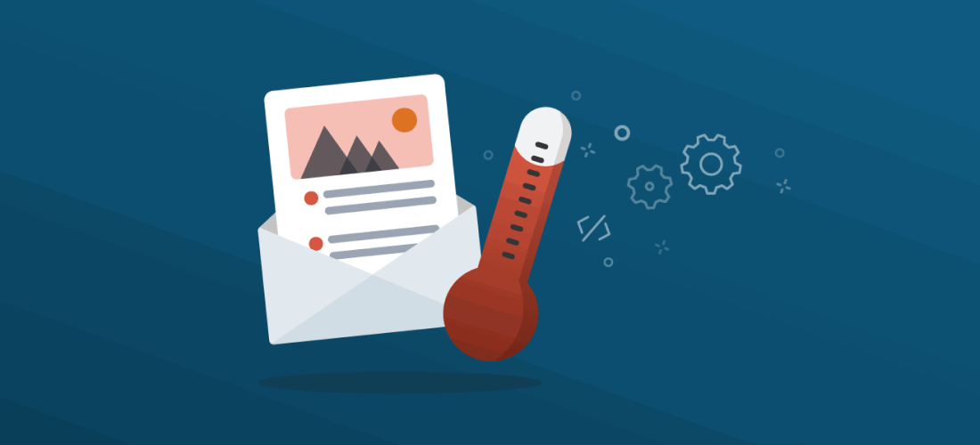 an email with a thermometer