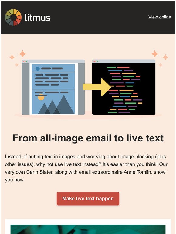 Transforming all-image emails into live text