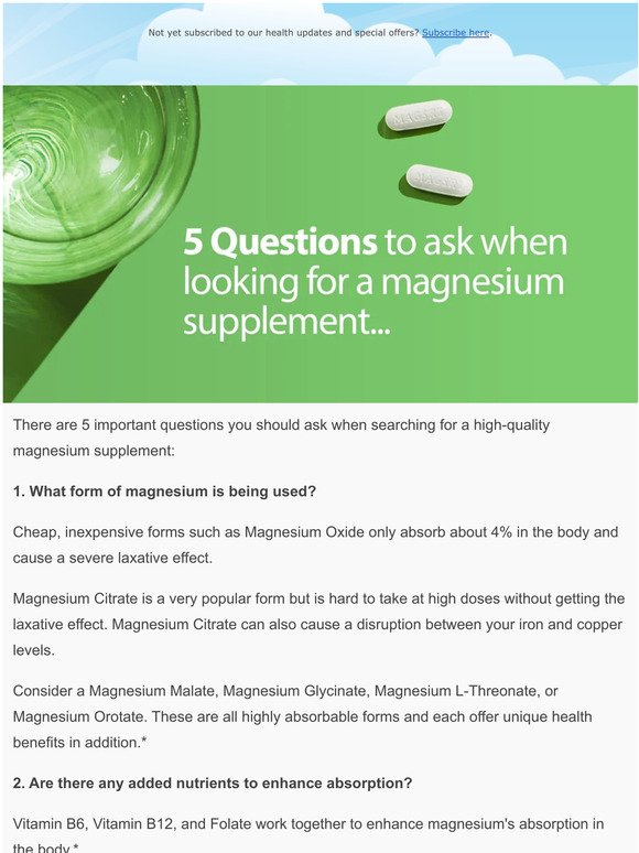 The 5 Question Test a Magnesium Supplement MUST Pass