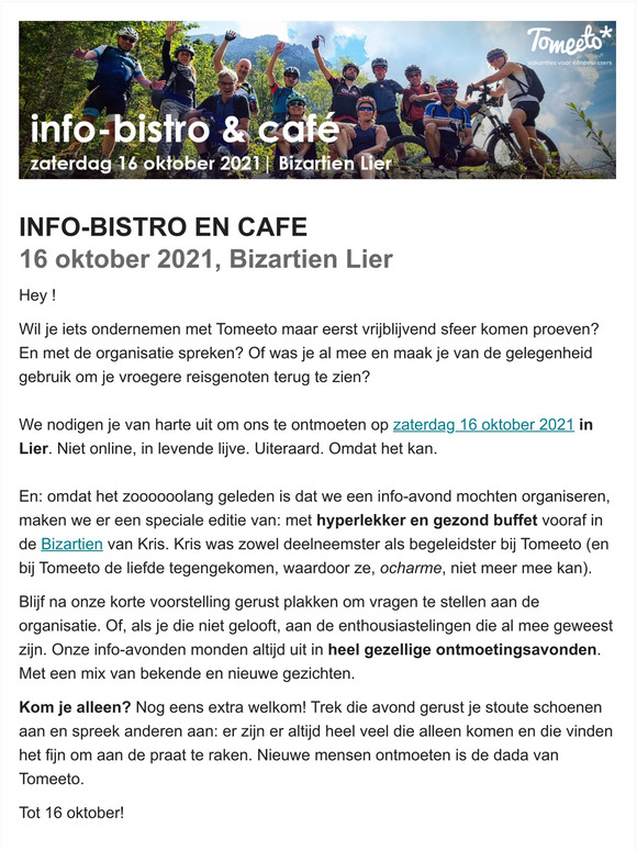 Info-bistro & caf 16 okt 2021