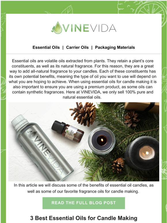 VINEVIDA Make Your Own Fragrance Candles with these Oils Milled