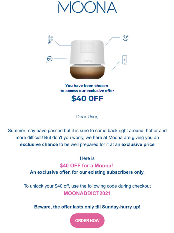 40$ OFF: Only till Sunday, only for you!