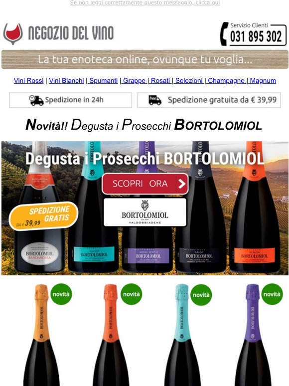 Negoziodelvino - Prosecchi BORTOLOMIOL- PIO CESARE & Mesa