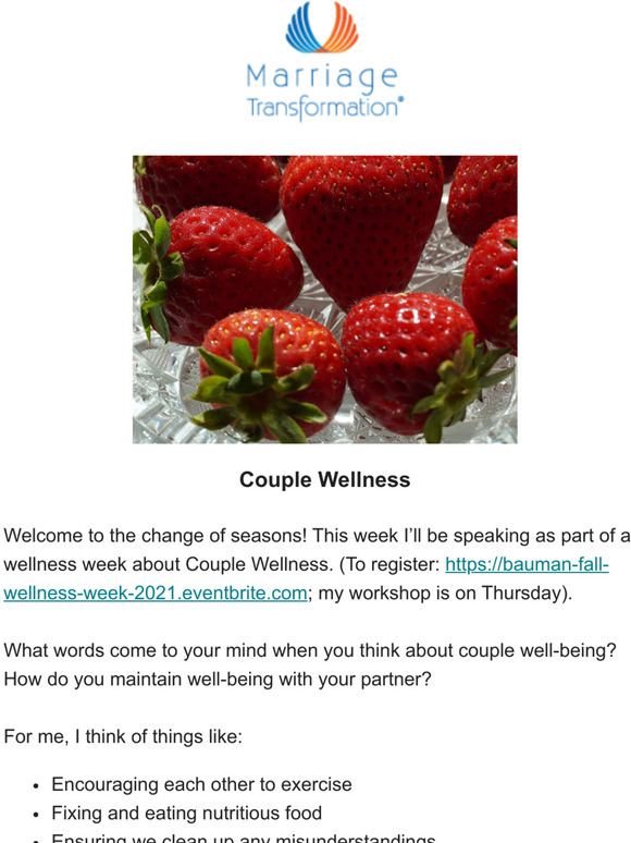 Couple Wellness (Thursday workshop!)