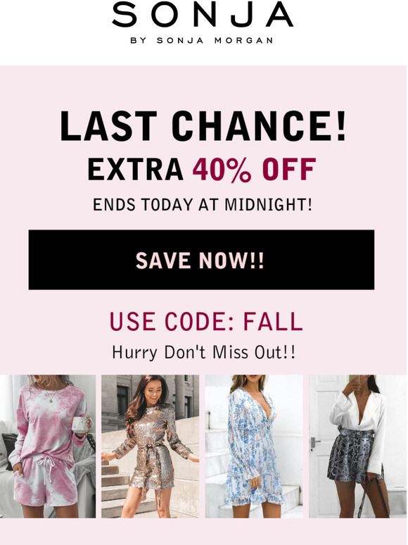  Sonja's Style Sale Ends TODAY!