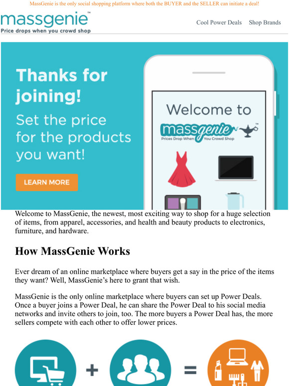 Welcome to MassGenie! Were glad to have you here!