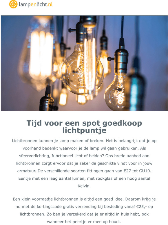 Shop voordelig jouw lichtbron zonder verzendkosten