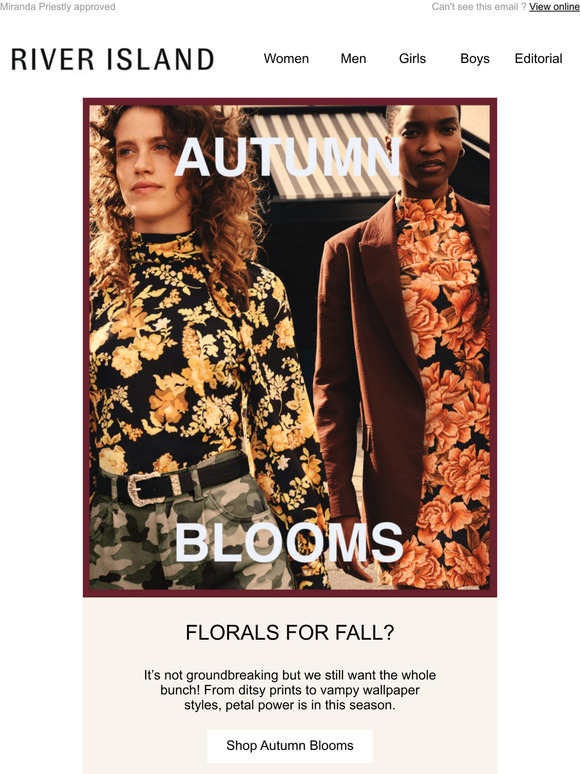 Strut your stuff in these Autumn florals...