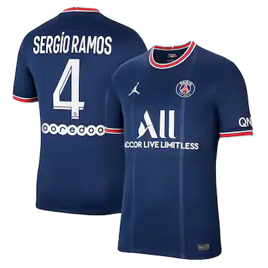 Paris Saint-Germain Away Stadium Shirt 2021-22 with Sergio Ramos 4 printing