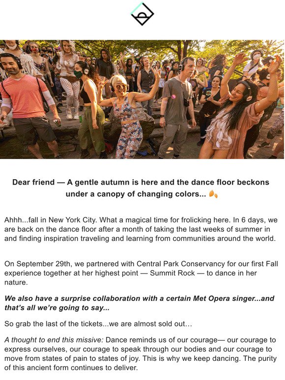 6 days til Central Park is our dance floor...