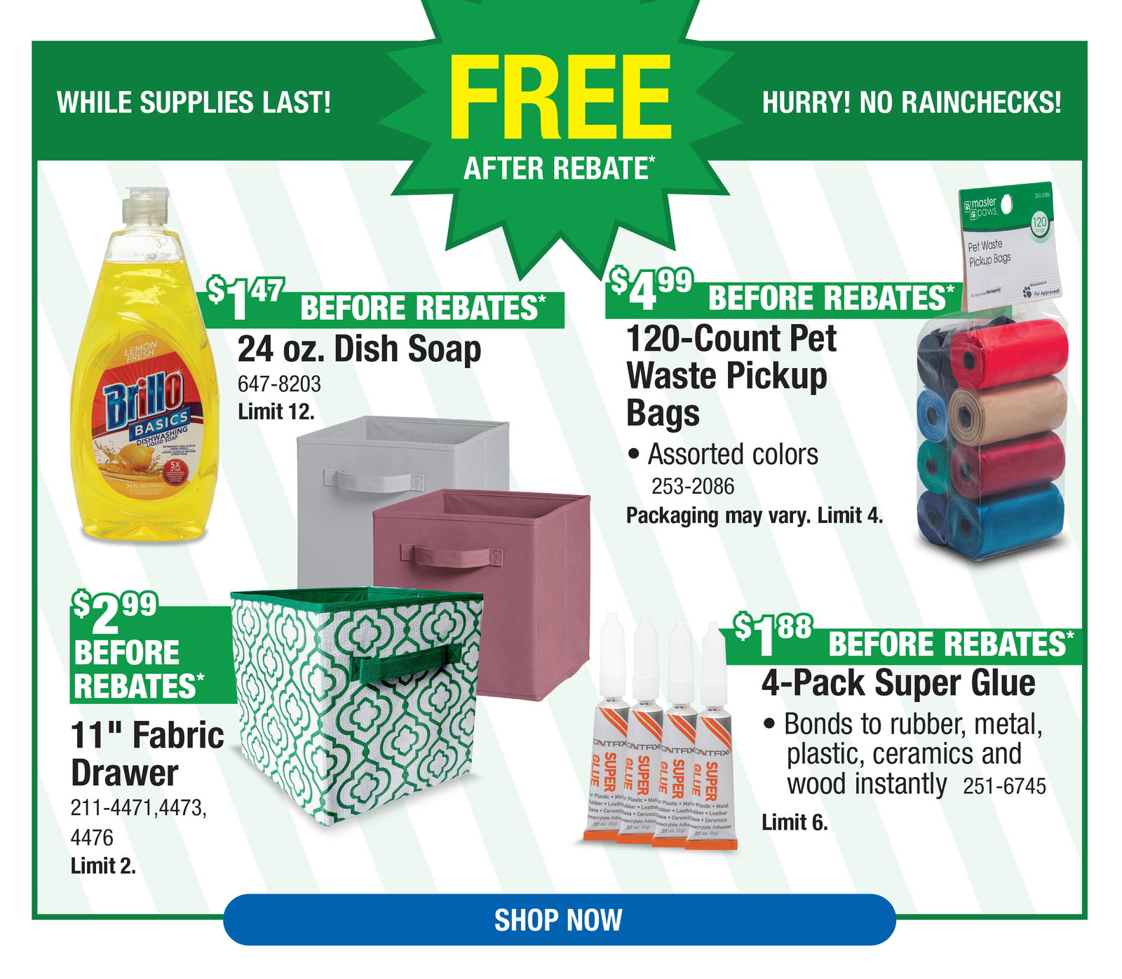 Shop Free Items After Rebate