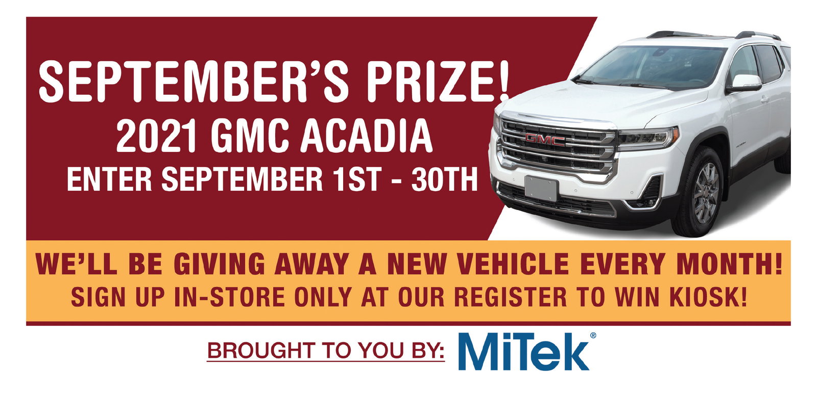 September Vehicle Giveaway