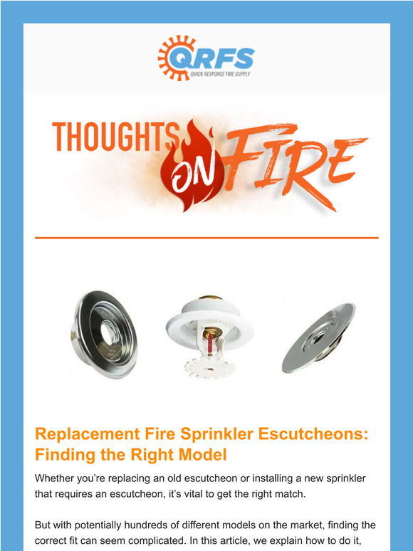 Quick Response Fire Supply: How To Replace Fire Sprinkler Escutcheons 