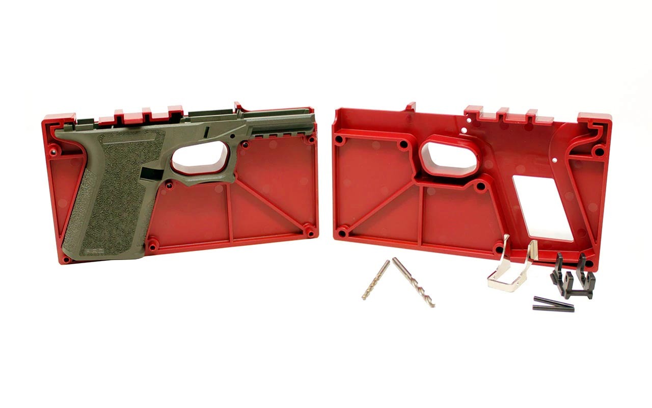 Image of Polymer80 PF940C™ 80% Compact Pistol Frame and Jig Kit - OD Green (Glock® 19/23/32 Compatible)