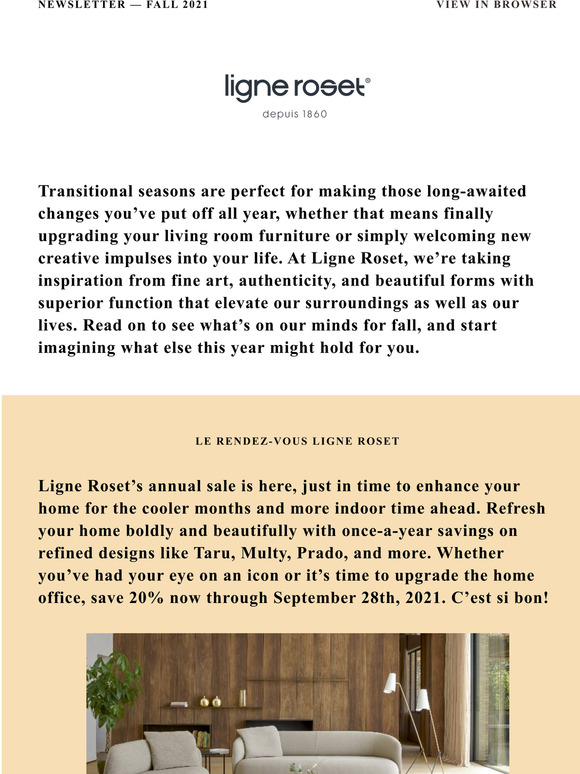 Ligne Roset Fall Newsletter