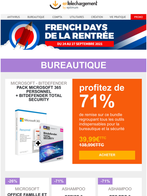 French Days : Jusqu 94% de remise sur les meilleurs logiciels