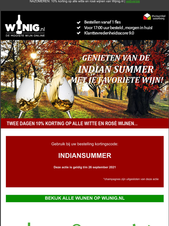 Genieten van de Indian Summer met je favoriete wijn!
