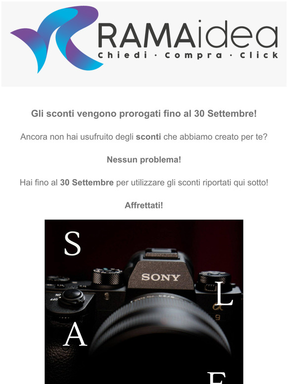 Sconti prorogati fino al 30/09!