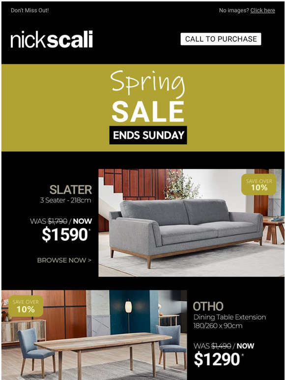 Nick Scali Online Spring Sale Ends Sunday Milled