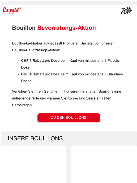 Bouillon-Aktion: Bis zu CHF 12 Rabatt