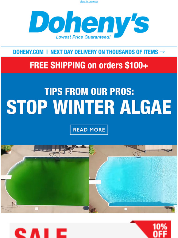 Doheny's Water Warehouse Tips from our pros Stop winter algae Milled