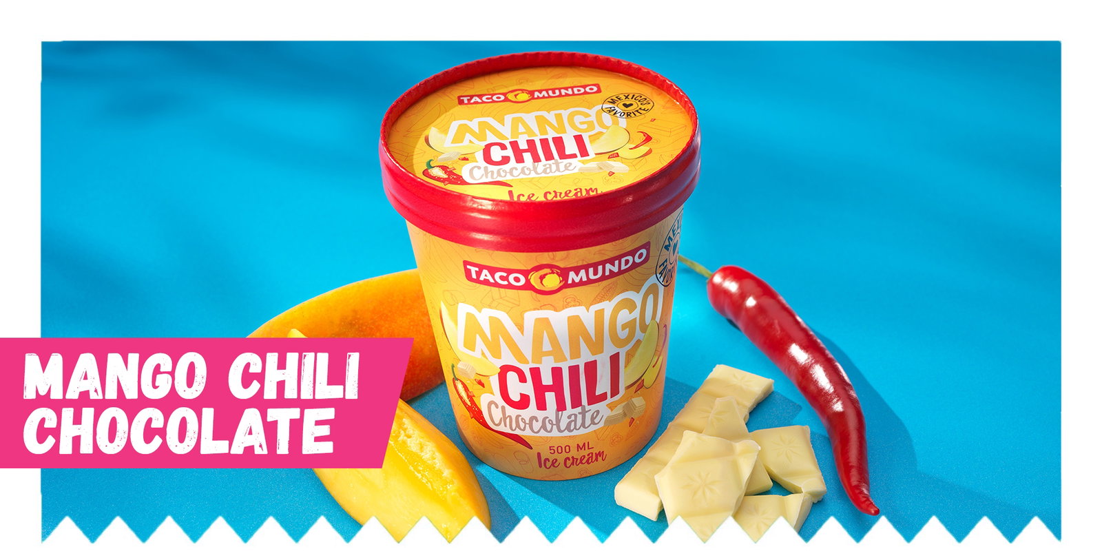 Probeer nu Taco Mundo Ice Cream in de smaak Mango Chili Chocolate