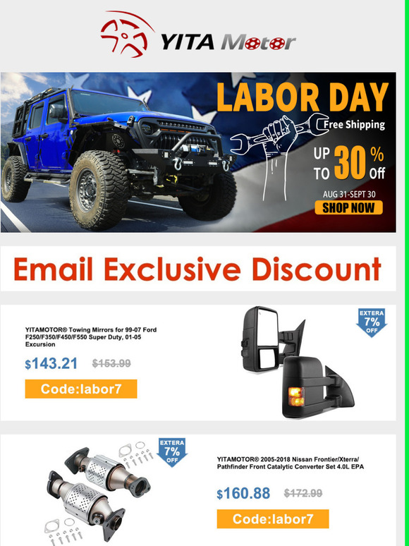 Notice: Labor Day Sale will end early at Sept.29