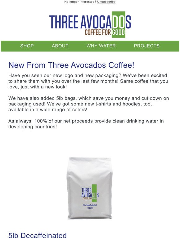 New From Three Avocados Coffee
