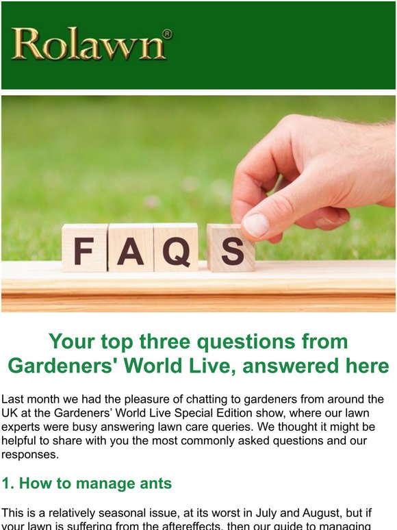 Top lawn care queries | New blog: Gift your garden goodies