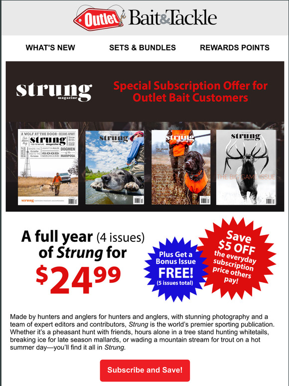 Special subscription offer for Outlet Bait Customers