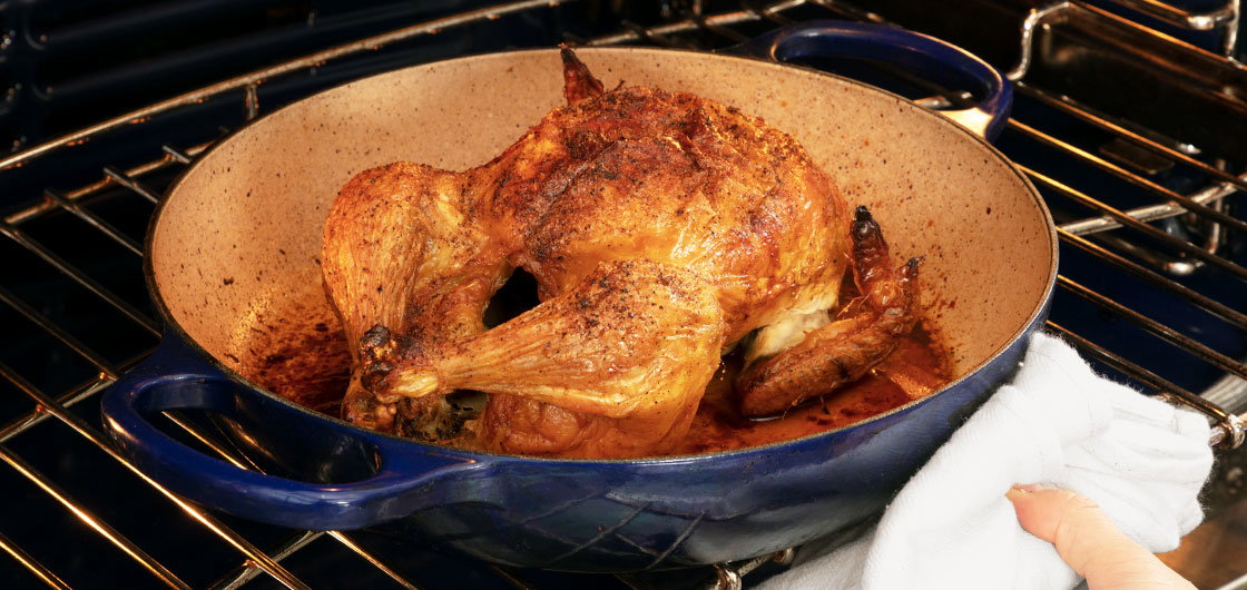 Roasting a Whole Chicken in a Braiser